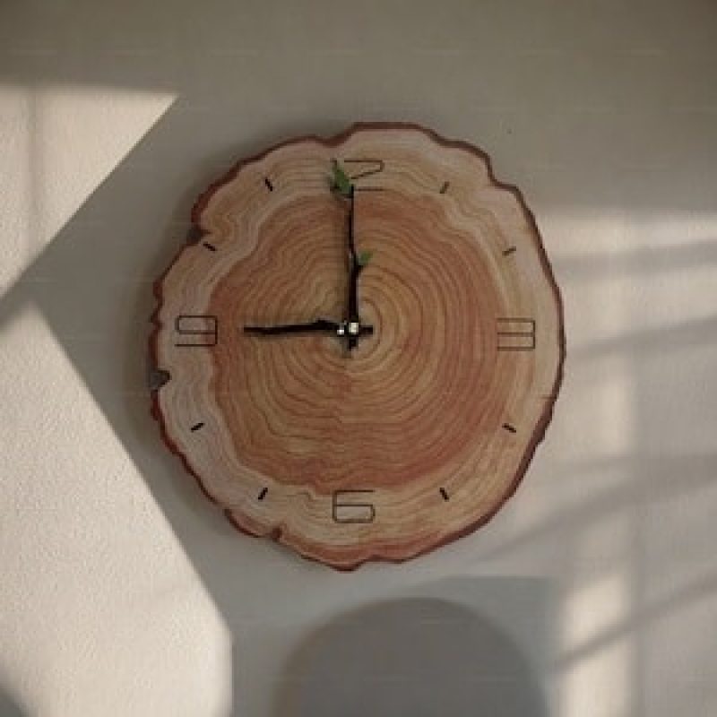 Tree Ring Wooden Clock